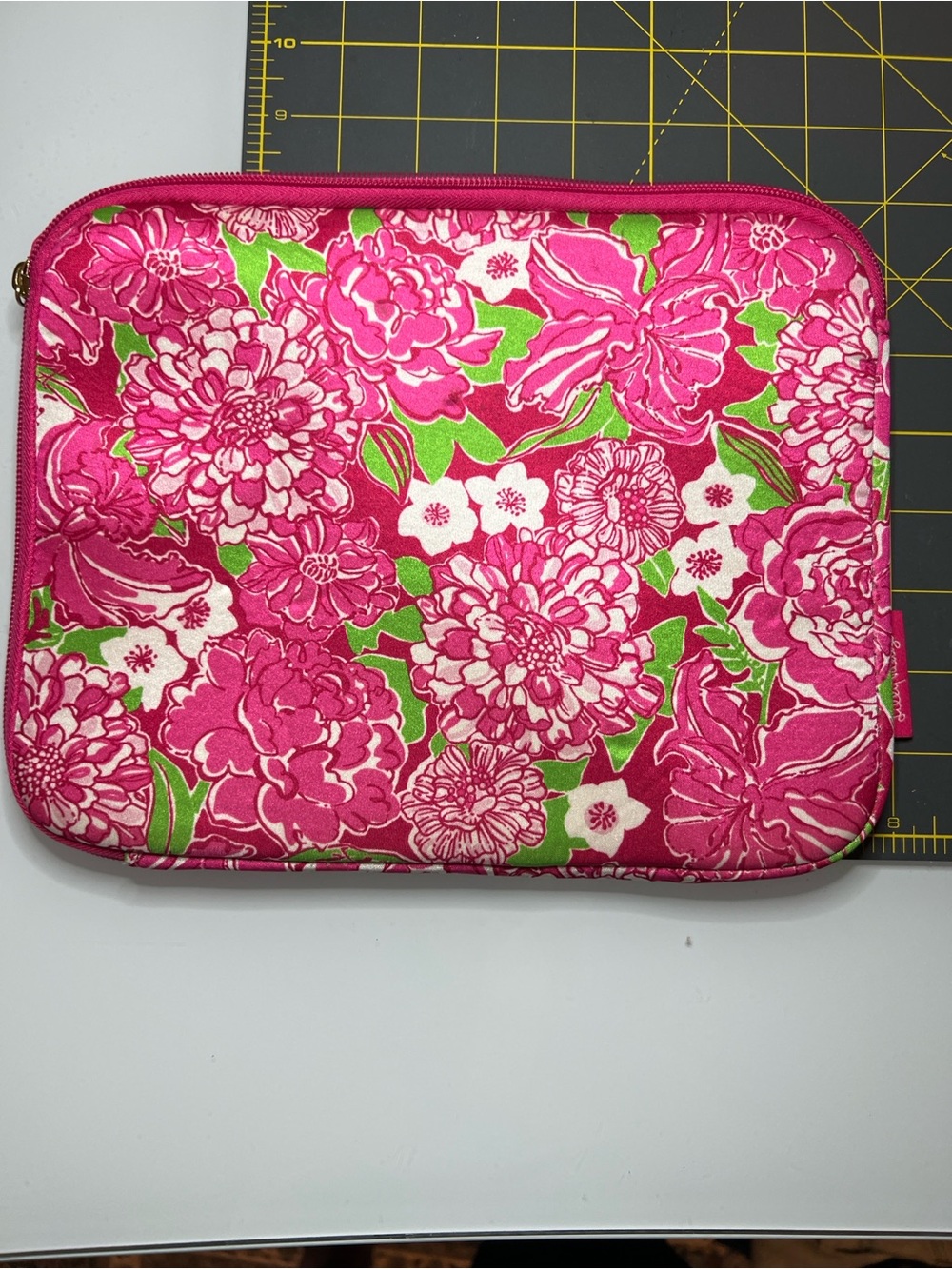 Lilly Pulitzer Hot Pink & Green Floral Tablet Sleeve